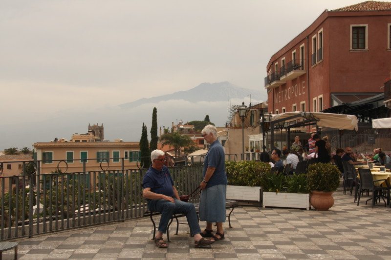 Vista do Vulcão Etna em Taormina