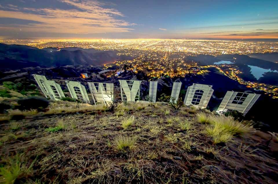 Vista da cidade no Letreiro de Hollywood - Foto: @thehollywoodsign via Facebook