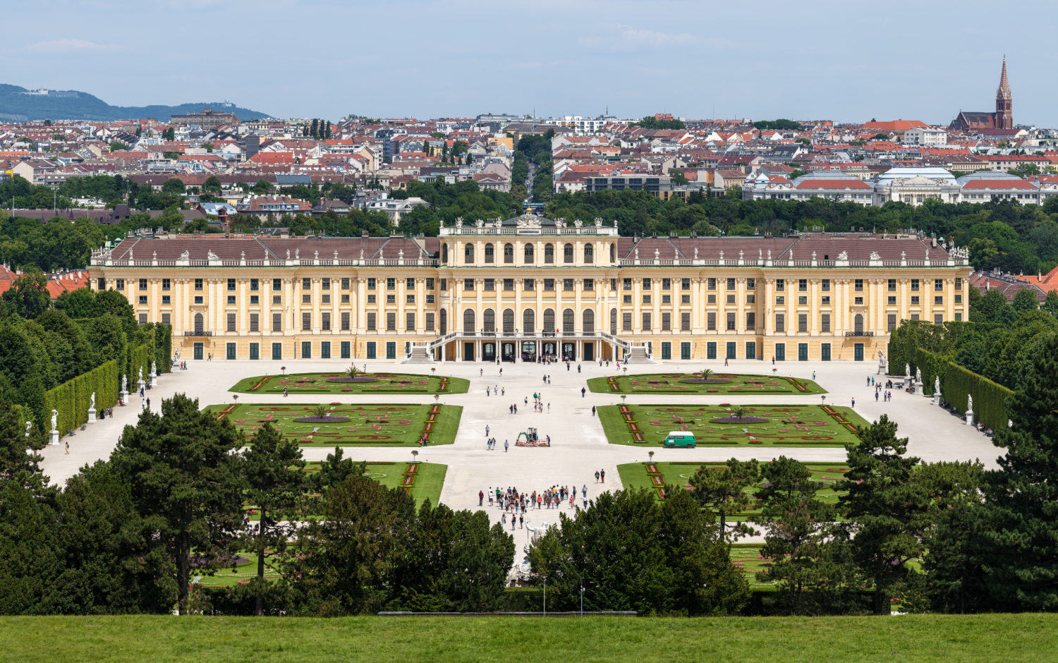 Vista do Palácio de Schonbrunn, atração turística e um dos hotéis em Viena