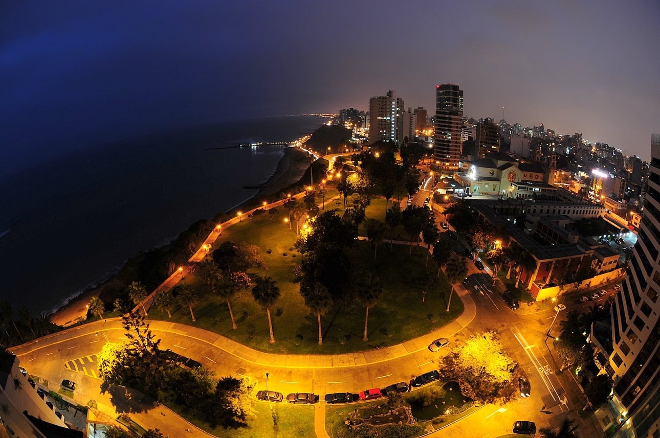 Vista de cima de Lima, no Peru