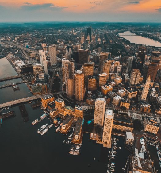 vista aerea da cidade de boston