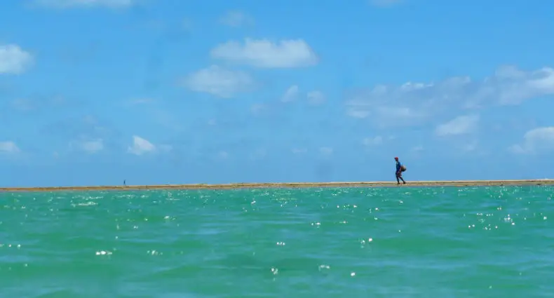Mar esverdeado na Praia do Patacho, no Alagoas