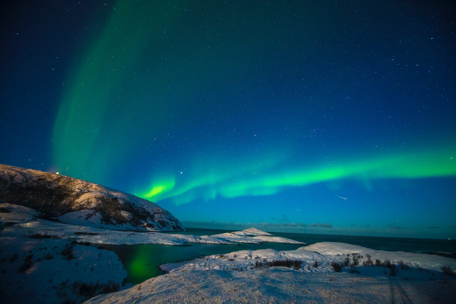 aurora boreal na cidade de Tromsø