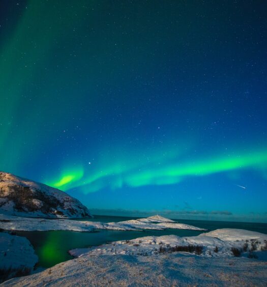 aurora boreal na cidade de Tromsø