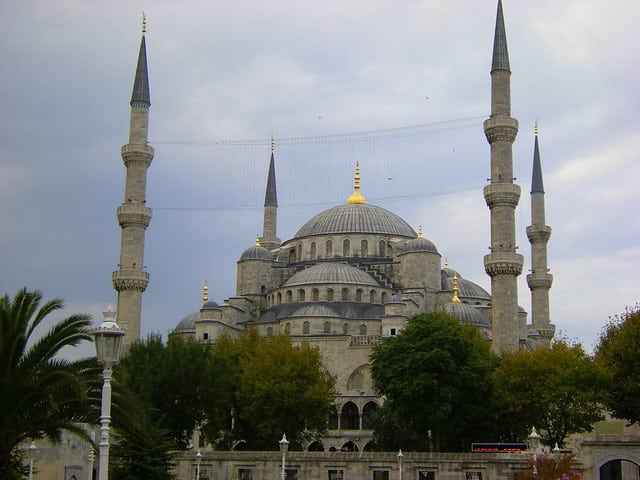 vista da mesquita azul em Istambul