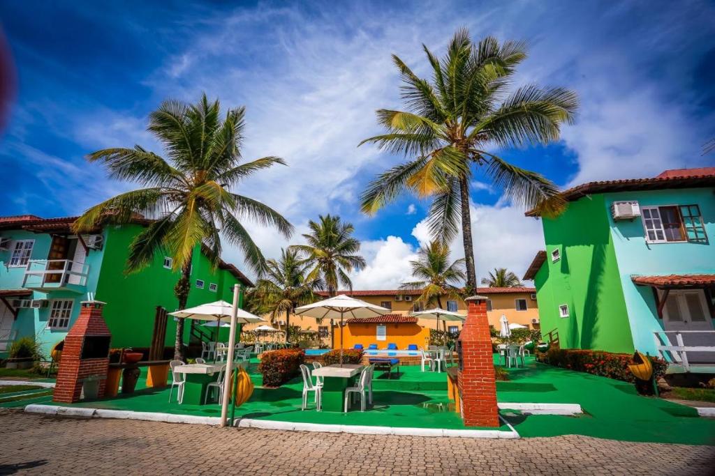 Área de lazer do Taperapuan Praia Village, um dos airbnb em Porto Seguro