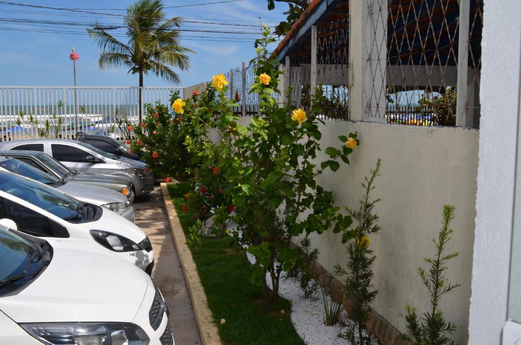 Pousadas em Intanhaém - estacionamento da Pousada/Flat Praia Do Sonho, com vista do mar