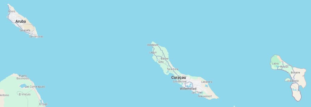 Print do Google Maps focando nas Ilhas ABC um do lado da outra