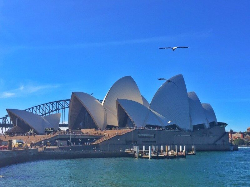 Foto da Sydney Opera House, representando o reveillon em sydney na austrália.